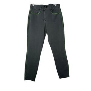DKNY Dark Green Jeans with Lighter Green Stitching on Side and Pocket